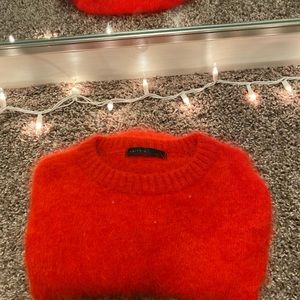 Angora red sweater